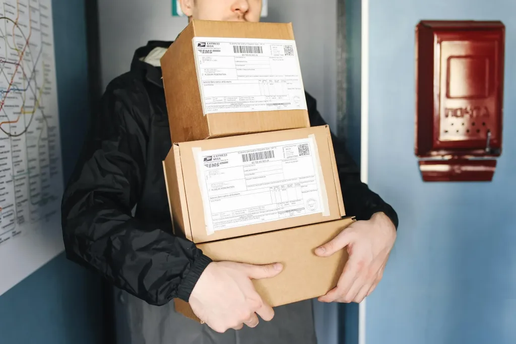 Packages being delivered