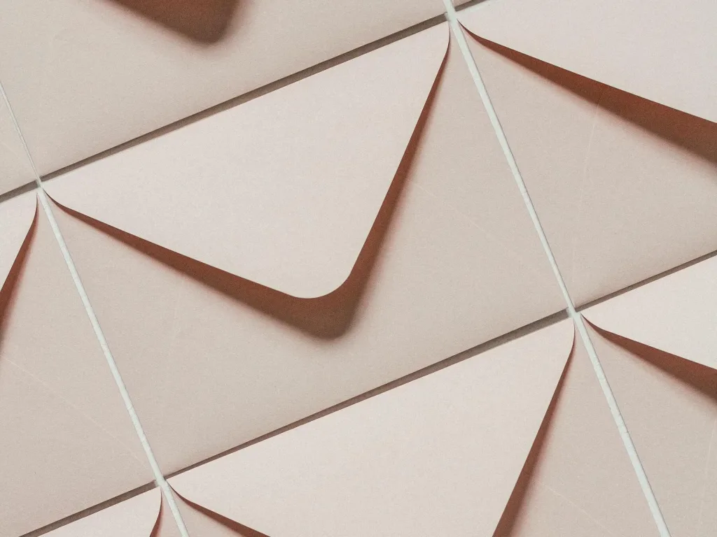 Row of beige envelopes 