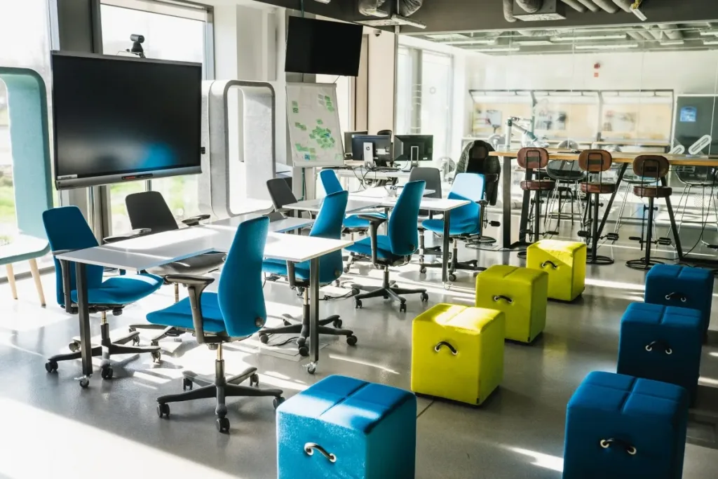 modern office with open plan layout