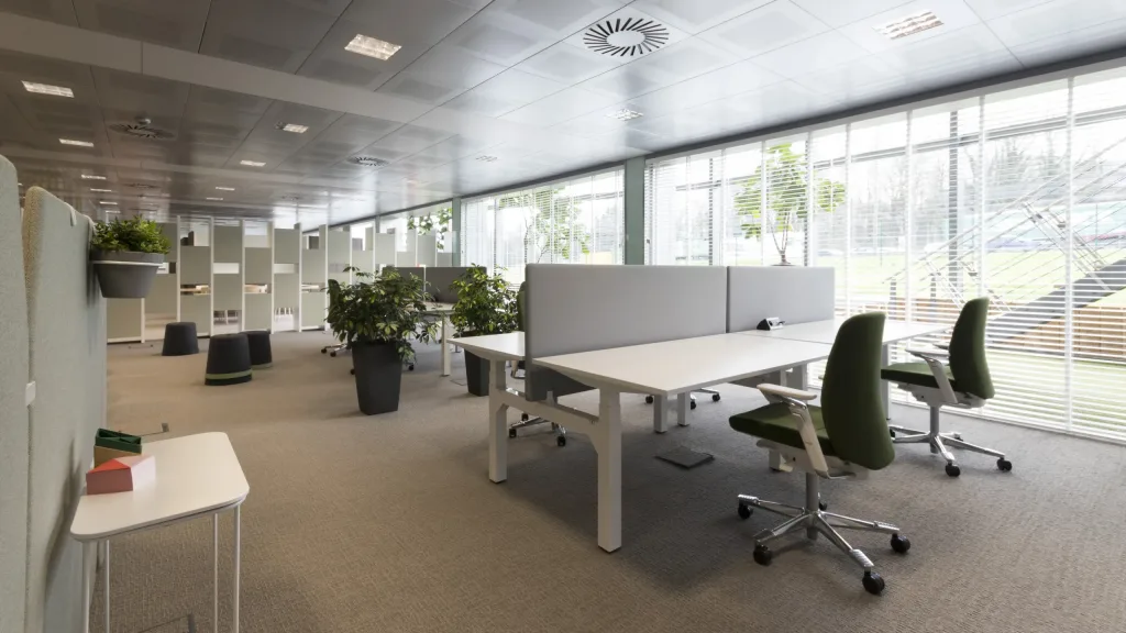 modern office with sustainable office furniture