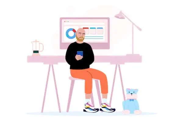 Working from home drawing
